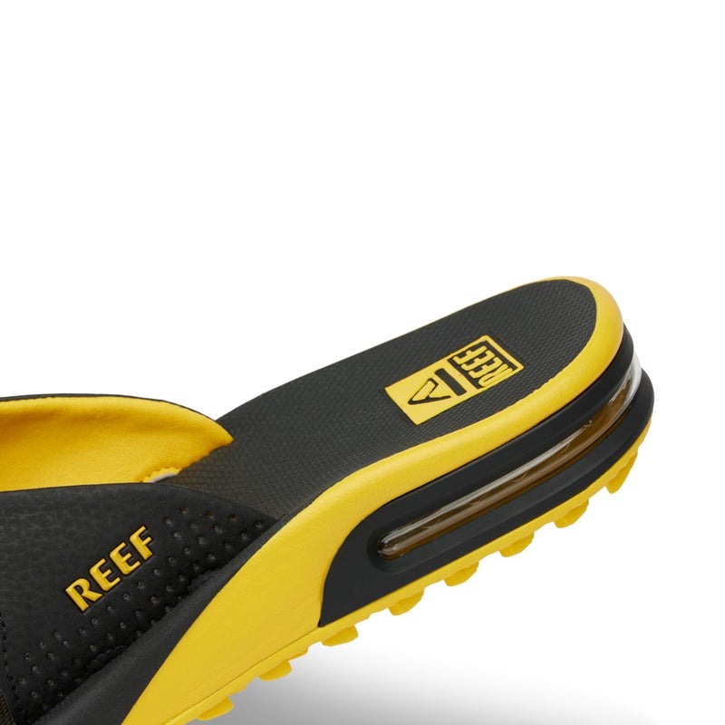 Reef Fanning Pregame Mens Bottle Opener Flip Flop, Arch Support, Durable Outsole, Water Friendly, Black/Yellow, 10 - Image 3