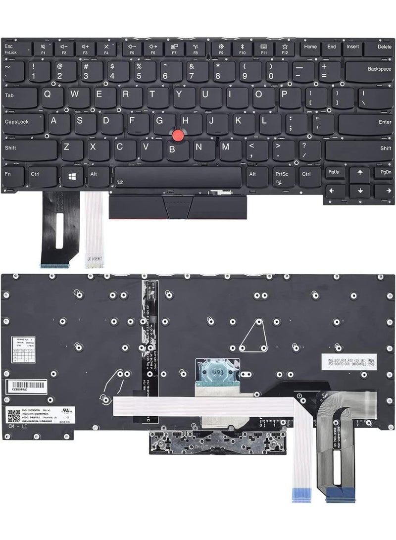 Zexen Keyboard for Lenovo Thinkpad T490s T495 T495s, T14s Gen 1 & T14s Gen 2, P1 Gen 3 2, Thinkpad X1 Extreme Gen 1 & Gen 2 & Gen 3 Laptop with Backlit US Layout P/N: SN20R58769 - Image 1
