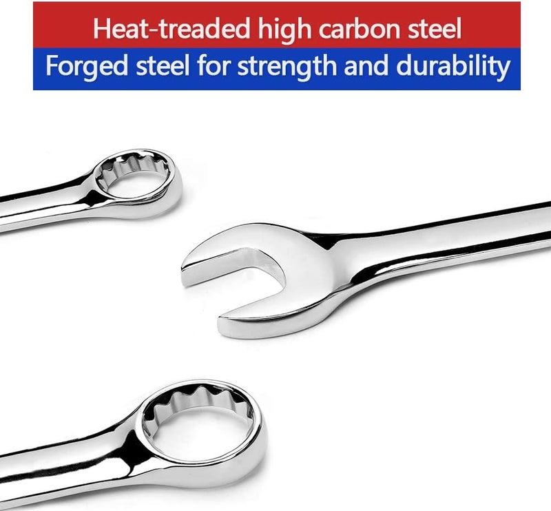 مجموعة مفاتيح ربط صغيرة من ، 4 مم - 11 مم، 5/32 - 7/16 بوصة، نهاية صندوقية مائلة، فولاذ عالي الكربون، 2 مفتاح ربط مصغر، 2 مفتاح ربط متري، أكياس تخزين - Image 3