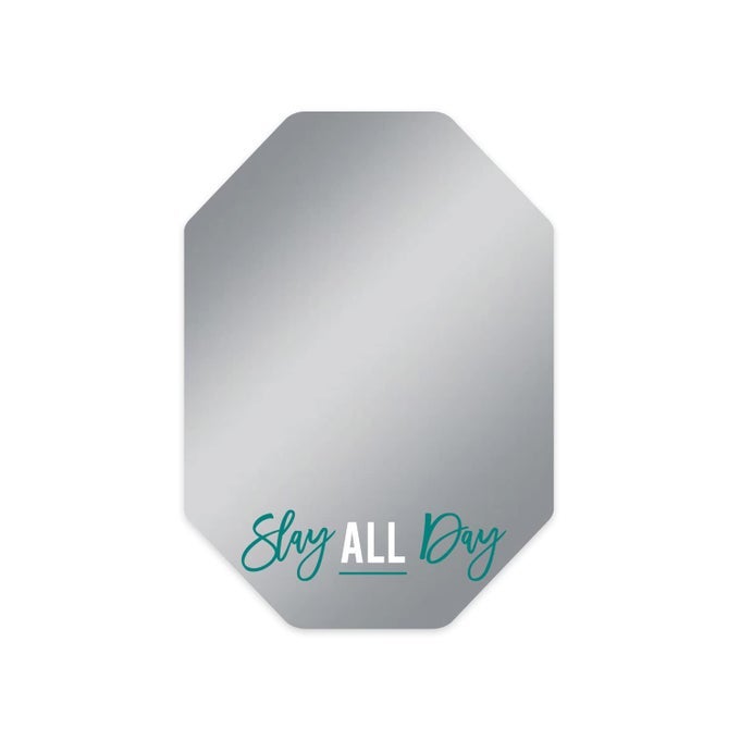 SLAY ALL DAY MAGNETIC MIRROR 5 X 7 SHATTERPROOF OCTAGON INSPIRING SCHOOL LOCKER ACCESSORYTEEN GIRL POSITIVITY DCORPERSONAL MIRRORMADE IN THE USA