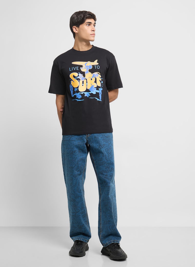 ديزني تيشيرت رجالي بقصة واسعة بياقة دائرية - Image 4