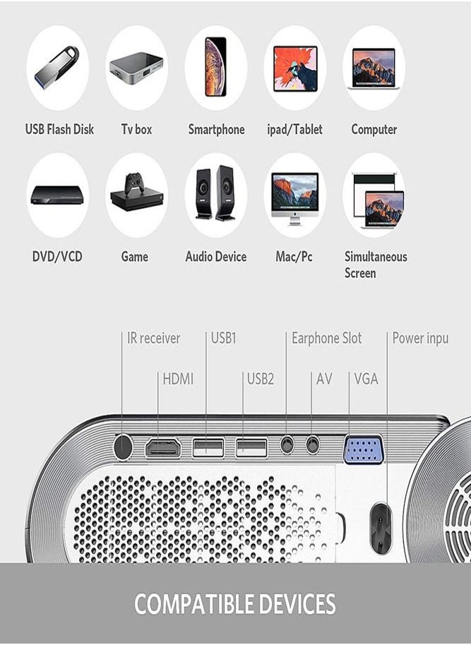 Vamvo - Mini Projector, L4200 Portable Video Full HD 1080P - Image 1