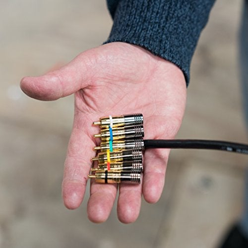 On-Q Legrand - OnQ RG6 Compression Quad Shield Connector, RCA Plug, Male to Male Coaxial Cable, Gold Connector, AC300410 , 10 Pack - Image 2