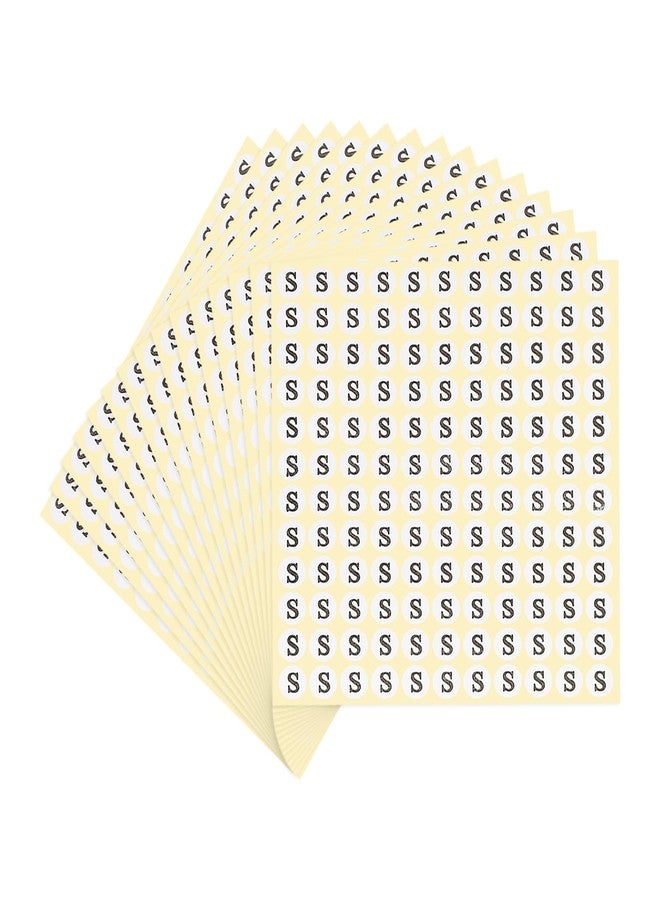 PATIKIL 15 Sheets Alphabet Stickers Letter S Small Round Sticker 1/2 Inch Self-Adhesive Paper Label for Inventory Organizing Storage Handmade (Total 1980Pcs) - Image 1