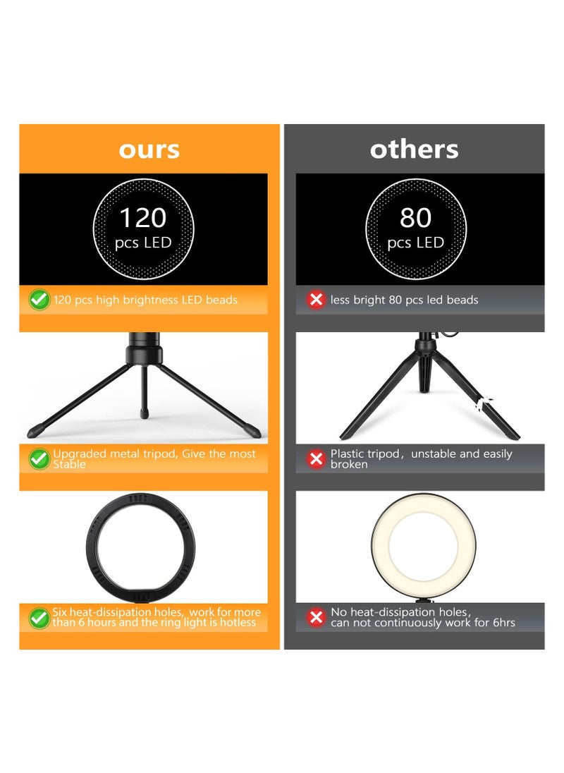 Generic - 10.2'' Dimmable Selfie Ring Light with Adjustable Stand and Phone Holder, LED Circle Light with 3 Color Modes (3500K-6500K) and 10 Brightness Levels for TikTok, Live Streaming, and Makeup. - Image 1