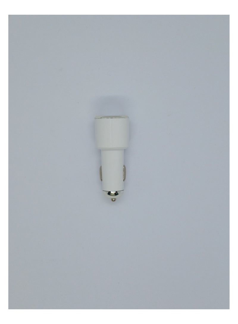 شاحن سيارة USB  بمنفذ مزدوج ابيض - Image 3
