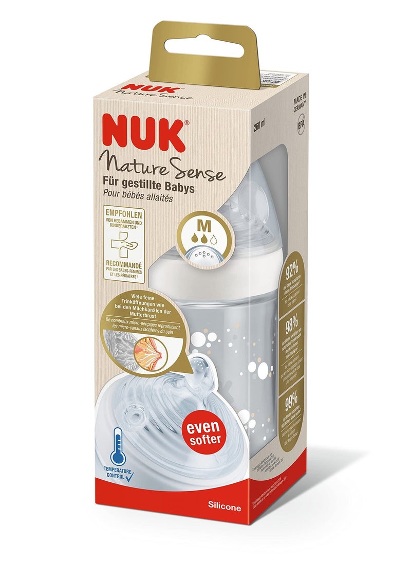 NUK Nature Sense baby Bottle with Temperature Control 260ml Size M - Image 1