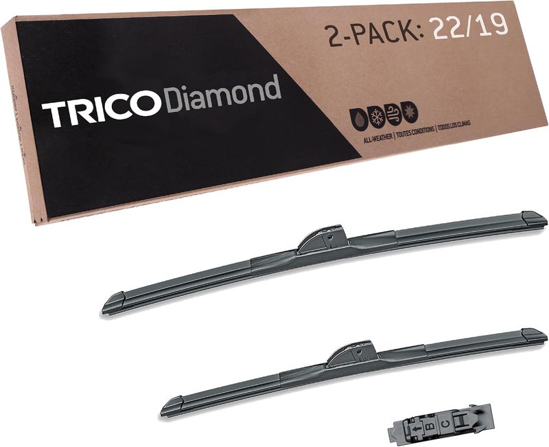 TRICO Diamond 22" + 19" Premium Automotive Replacement Windshield Wiper Blades (Set of 2) - Image 1
