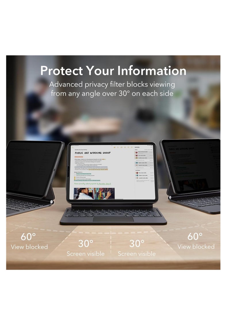 Privacy Screen Protector for iPad Air 13 Inch M3 2025  M2 2024, Nano Detachable 30-Degree Privacy Filter, Reusable  Removable, Matte Finish Anti-Glare, Anti-Scratch, Easy Installation - Image 4