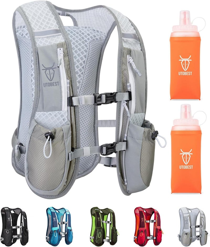 UTOBEST Running Vest, 5L Hydration Vest Lightweight, Breathable and Sweatproof Running Backpack, Adjustable Running Hydration Vest for Trail Running Marathon Race Jogging Cycling - Image 1