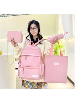 ماركة غير محددة SG5530 شنطة ضهر اربع قطع كاجول فاشون للجنسين مناسبه للمدرسة واللاب توب و لحمل كافة الاغراض - بينك  - Image 2