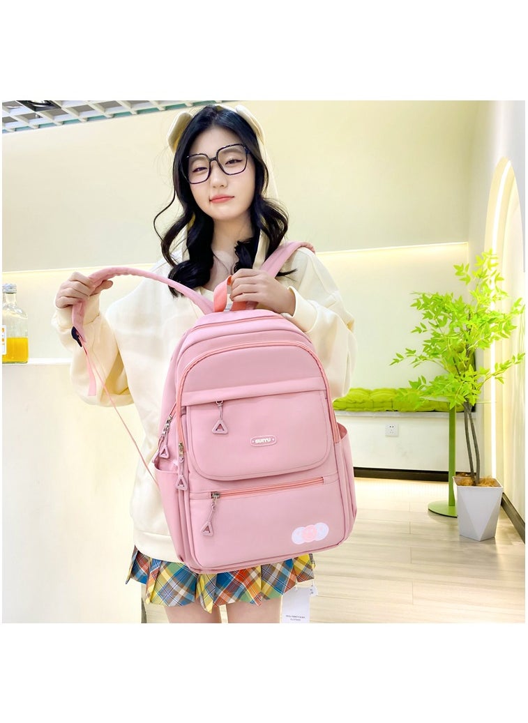 ماركة غير محددة SG5530 شنطة ضهر اربع قطع كاجول فاشون للجنسين مناسبه للمدرسة واللاب توب و لحمل كافة الاغراض - بينك  - Image 3