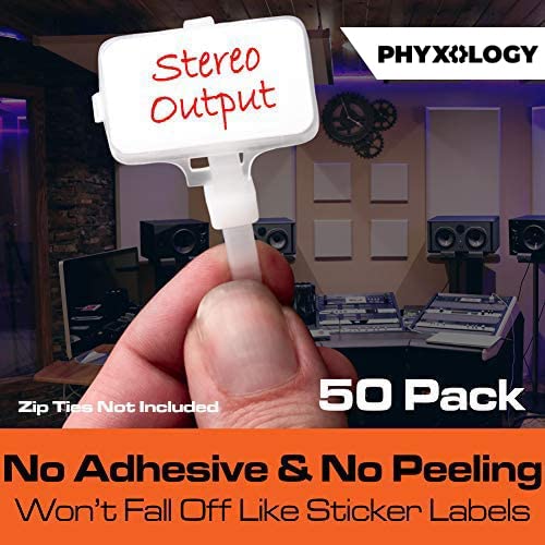 PHYXOLOGY SUPPLY ملصقات ربط بسحاب شديدة التحمل للكابلات والأسلاك 50 قطعة. صندوق حماية متين يتم ربطه بسحاب لتنظيم السلك والكابلات. أفضل روابط إدارة الأسلاك القابلة لإعادة الاستخدام. يتضمن إدخالات سهلة الكتابة - Image 4