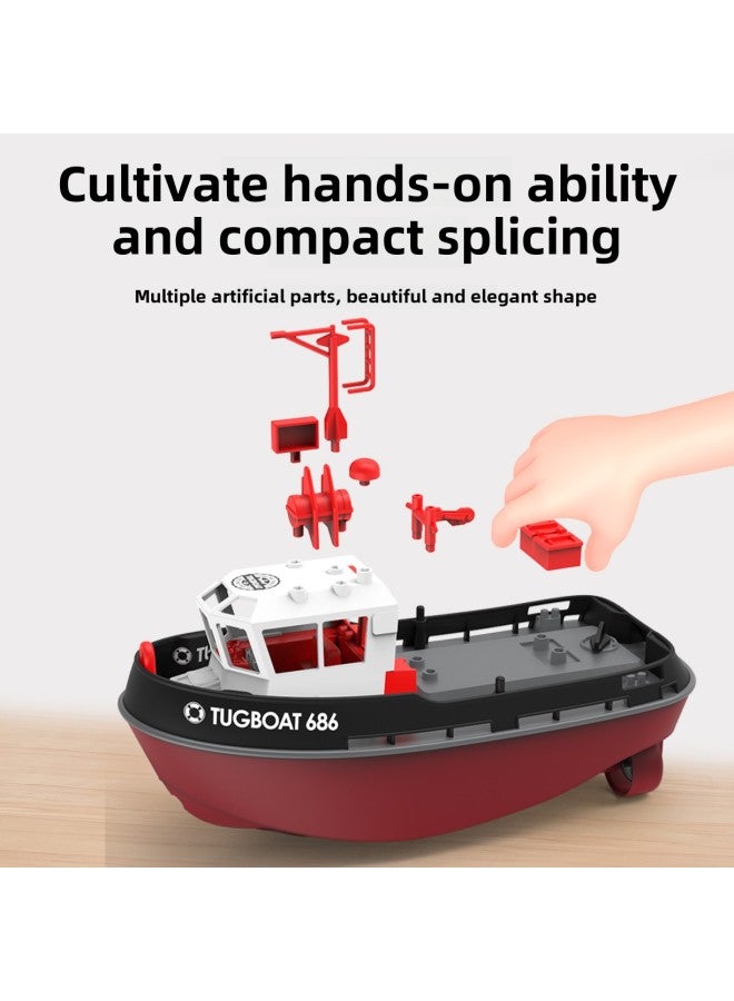 Genuine Goods Remote Control Boat Children's Large Turbojet High-speed Speedboat Can Go Down The Water High-horsepower Electric Boat Model Toy-Color: Tx725-red Tumbler Hull-Specification:Standard Single Battery  - Image 1