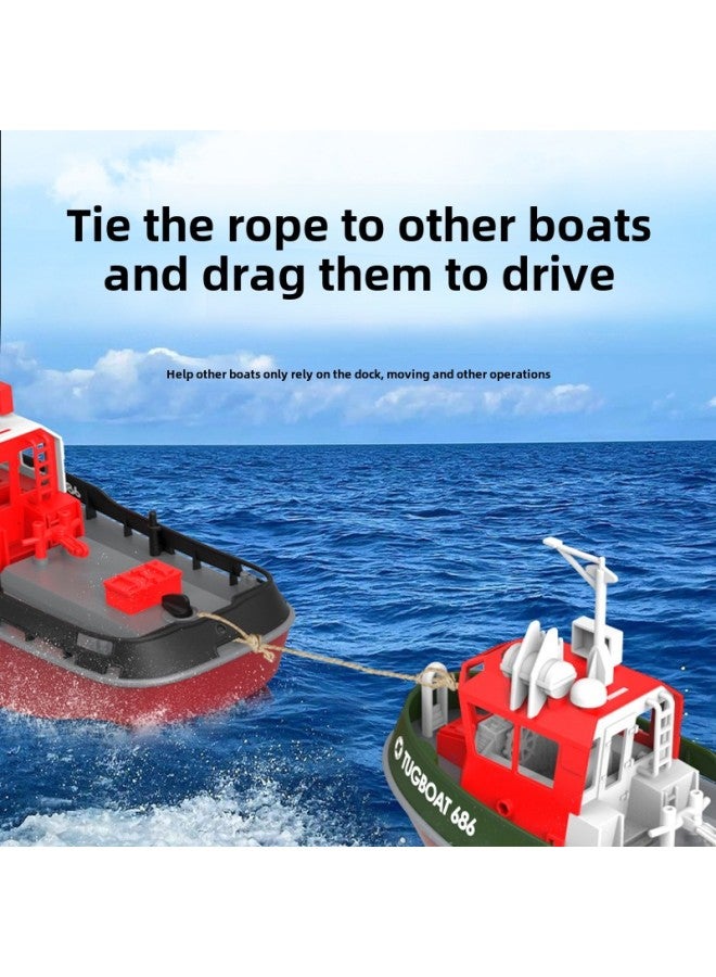 Genuine Goods Remote Control Boat Children's Large Turbojet High-speed Speedboat Can Go Down The Water High-horsepower Electric Boat Model Toy-Color: Tx725-red Tumbler Hull-Specification:Standard Single Battery  - Image 2
