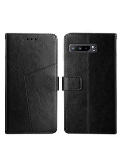 HuHa Case Cover For Asus ROG Phone 3 Y Stitching Horizontal Flip Leather Phone Case Black 