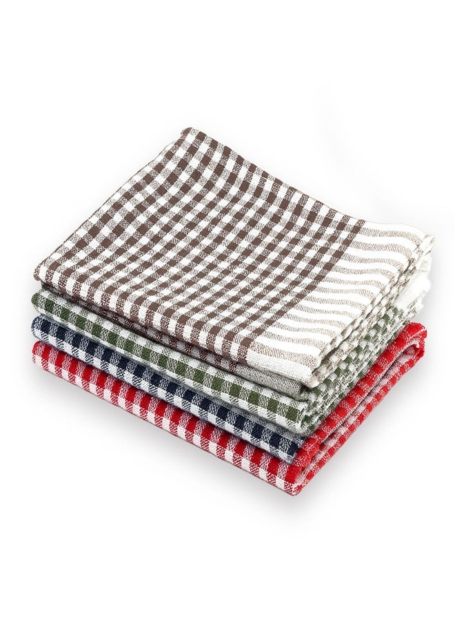 Linensutra Kitchen Cotton Napkins|Cloth|Towel| for Multipurpse use Size 16 x 16 Inches, Gingham Pattern, Multicolour (Pack of 4) - Image 1