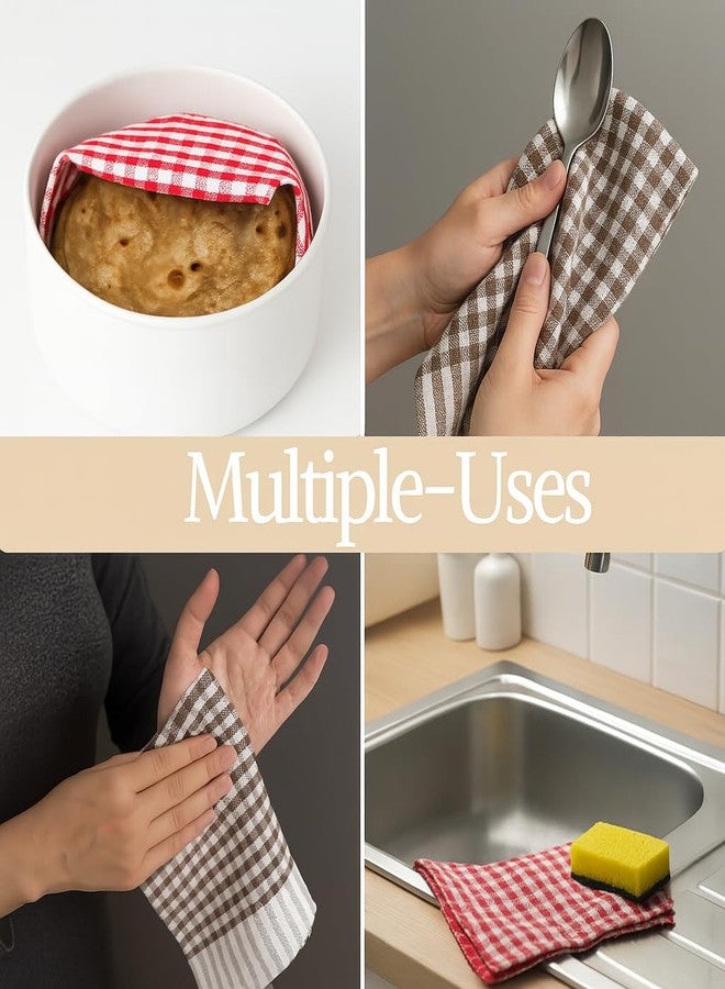 Linensutra Kitchen Cotton Napkins|Cloth|Towel| for Multipurpse use Size 16 x 16 Inches, Gingham Pattern, Multicolour (Pack of 4) - Image 5