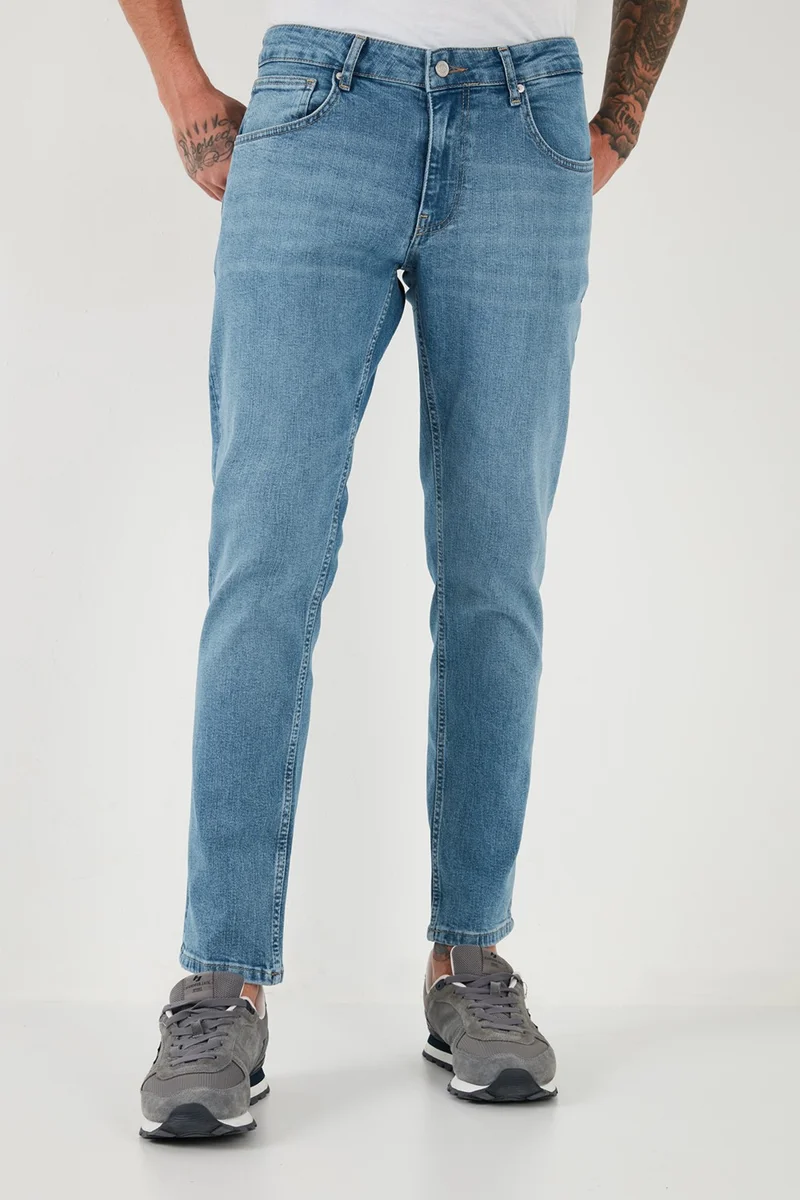 Buratti Cotton Regular Fit Normal Waist Straight Leg Jeans Men's Jeans 2212S181PARMA