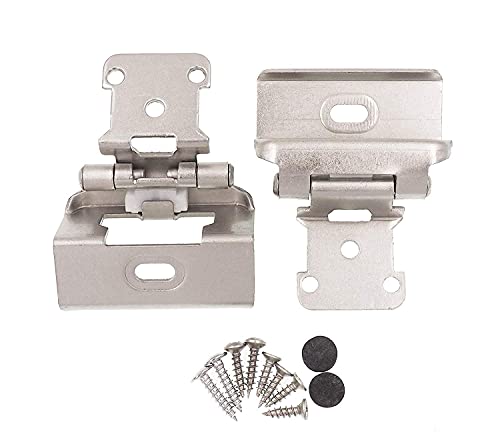 DecoBasics 1/2" Overlay Full Wrap Cabinet Hinges for Kitchen (10 Pair /20 Pcs) -Satin Brushed Nickel Full Wrap Around Self Closing Cabinet Hinges - Image 3