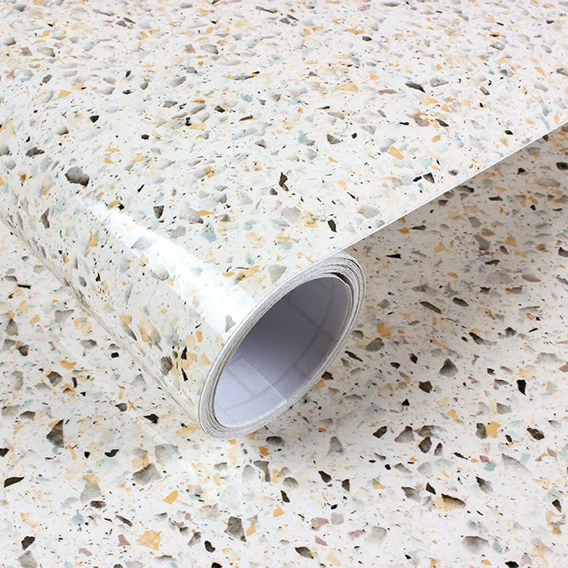 MelunMer Glossy Marble Contact Paper for Countertops Peel and Stick Wallpaper for Kitchen Waterproof Granite White Marble Sticker Self Adhesive Removable Wallpaper 118157 Easy to Install  Clean