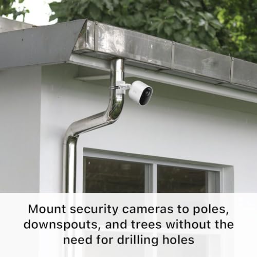 Holicfun No-Drill Outdoor Security Camera Pole Mount, Universally Compatible with Ring, Blink, Eufy, Wyze, Arlo, Google Nest, Simplisafe Cameras, and More - White - Image 2