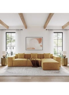 Poppins Home Modular L-Shaped Sofa with Chaise, Track Arms, and Deep Seating Comfort  - Image 1
