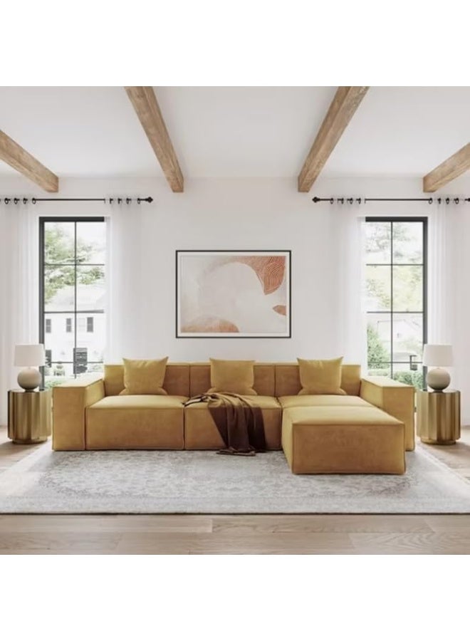 Poppins Home Modular L-Shaped Sofa with Chaise, Track Arms, and Deep Seating Comfort  - Image 1