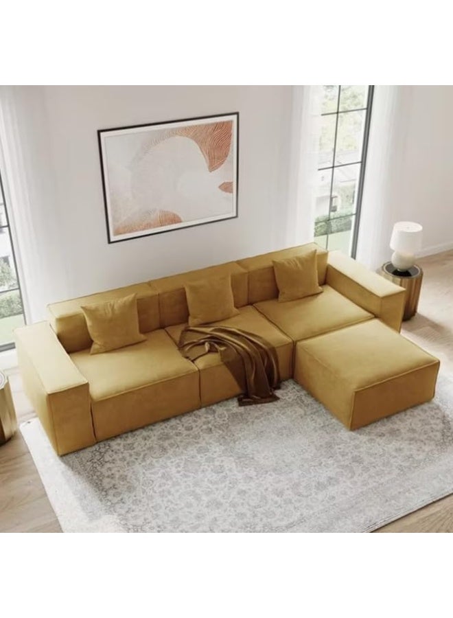 Poppins Home Modular L-Shaped Sofa with Chaise, Track Arms, and Deep Seating Comfort  - Image 3