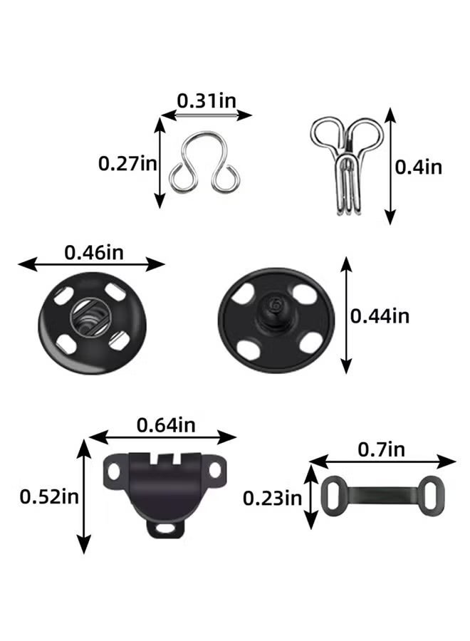 PINKSAMA 50 Pairs 3 Styles Skirt Hooks and Eyes Sewing Hook, Sewing Snaps Clothing Fixing Tools with Metal Snaps Buttons Fasteners Press Studs for Trousers Skirt Dress Sewing and DIY Crafting, 2 Colors - Image 3