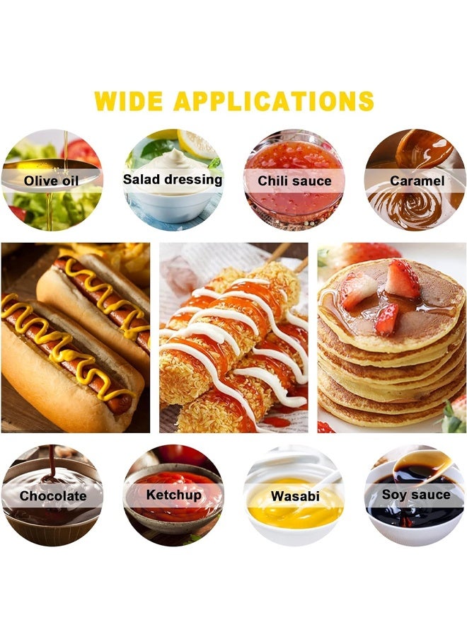 DUNISO 3 Pack 650ml Plastic Squeeze Condiment Bottles, 3 Holes Clear Sauce Dispensers  for Syrup, Ketchup ,Dressing Oil and Honey,Leak proof and Portable - Image 3