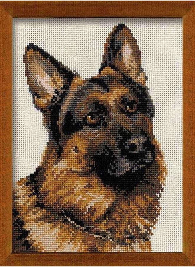 Riolis German Shepherd 1068, Dogs Cross Stitch Kits 9,45" x11,81, Counted Cross Stitch Kits, Counted Cross Stitch Kits for Beginners & Advanced, Cross Stitching Kits for Adults, Dog Embroidery Kit 