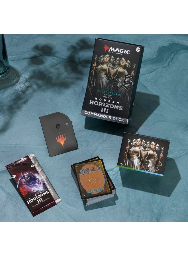 Magic the Gathering Magic: The Gathering Modern Horizons 3 Commander Deck - Tricky Terrain (100-Card Deck, 2-Card Collector Booster Sample Pack + Accessories) - Image 3