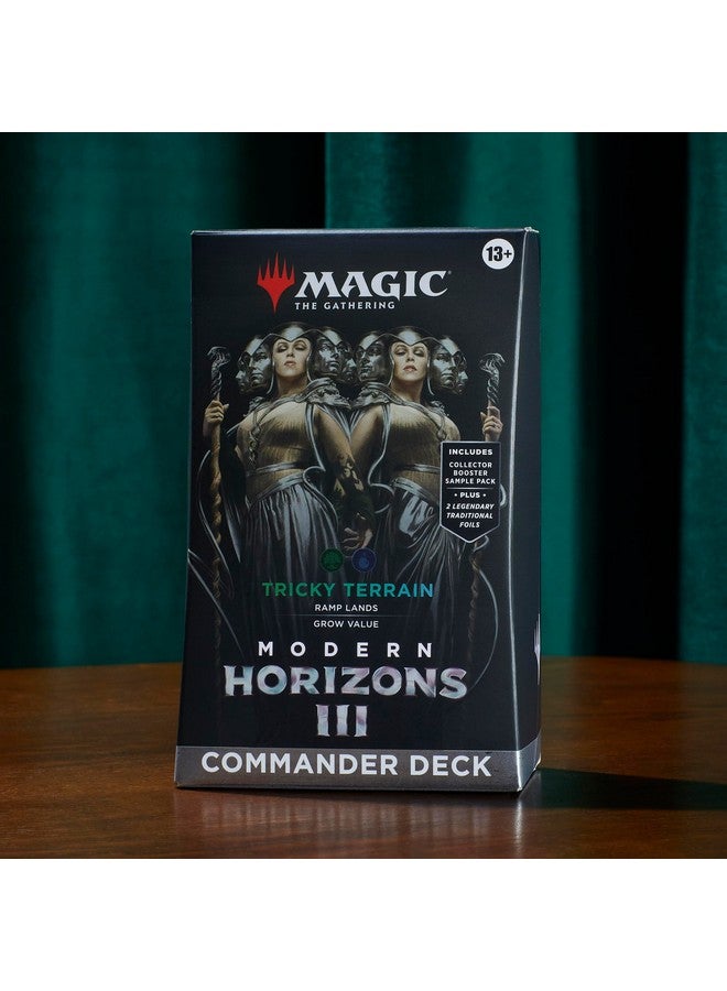 Magic the Gathering Magic: The Gathering Modern Horizons 3 Commander Deck - Tricky Terrain (100-Card Deck, 2-Card Collector Booster Sample Pack + Accessories) - Image 2