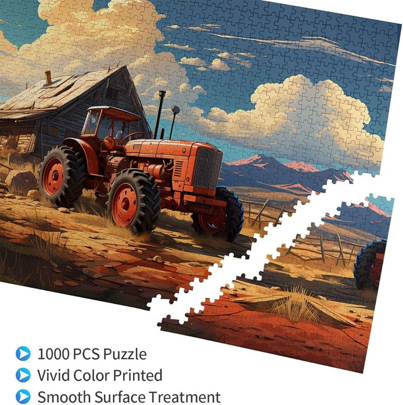 مزرعة فايا أحجية الصور المقطوعة ذات الجرار الأحمر 1000 قطعة للكبار هدية ديكور المنزل 29.5 × 19.7 بوصة - Image 3