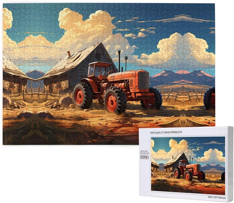 مزرعة فايا أحجية الصور المقطوعة ذات الجرار الأحمر 1000 قطعة للكبار هدية ديكور المنزل 29.5 × 19.7 بوصة - Image 2