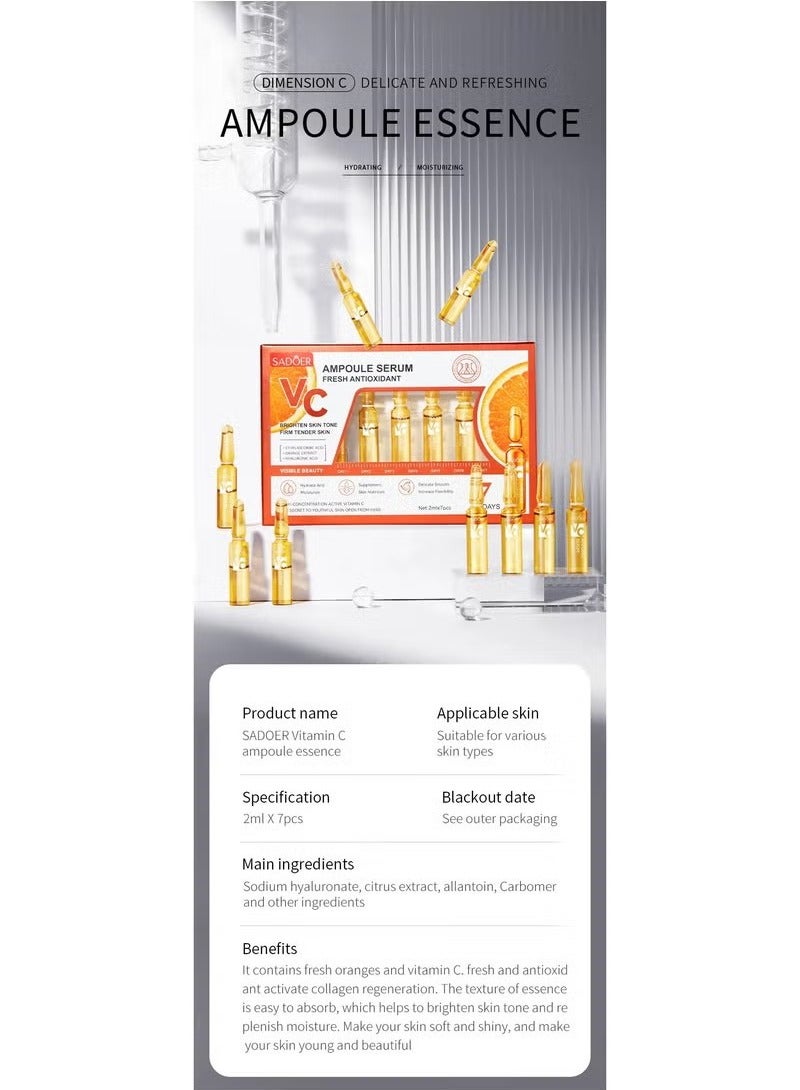 SADOER Vitamin C Face Whitening Serum Dark Spots Freckles Removal Hyaluronic Pore Minimizer Anti Aging Wrinkle Remove Golder Essence - Image 3