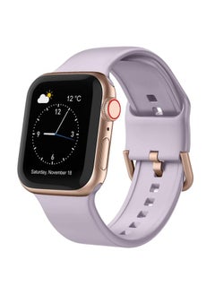For Apple Watch Series 6 44mm Pin Buckle Silicone Watch Band Baby Purple