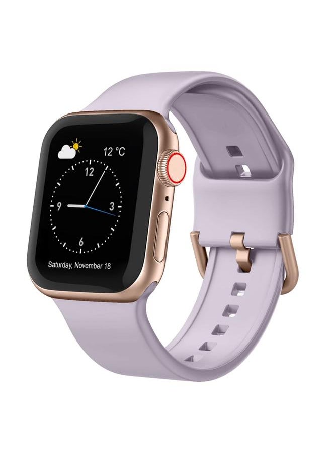 Generic - For Apple Watch Series 6 44mm Pin Buckle Silicone Watch Band Baby Purple - Image 1