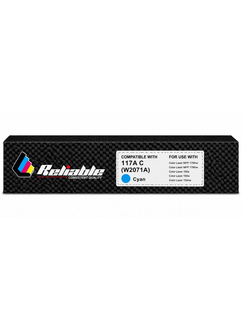 Reliable 117A Cyan Toner Cartridge (W2071A) Compatible with HP Color Laser MFP 178nw Printer - Image 1