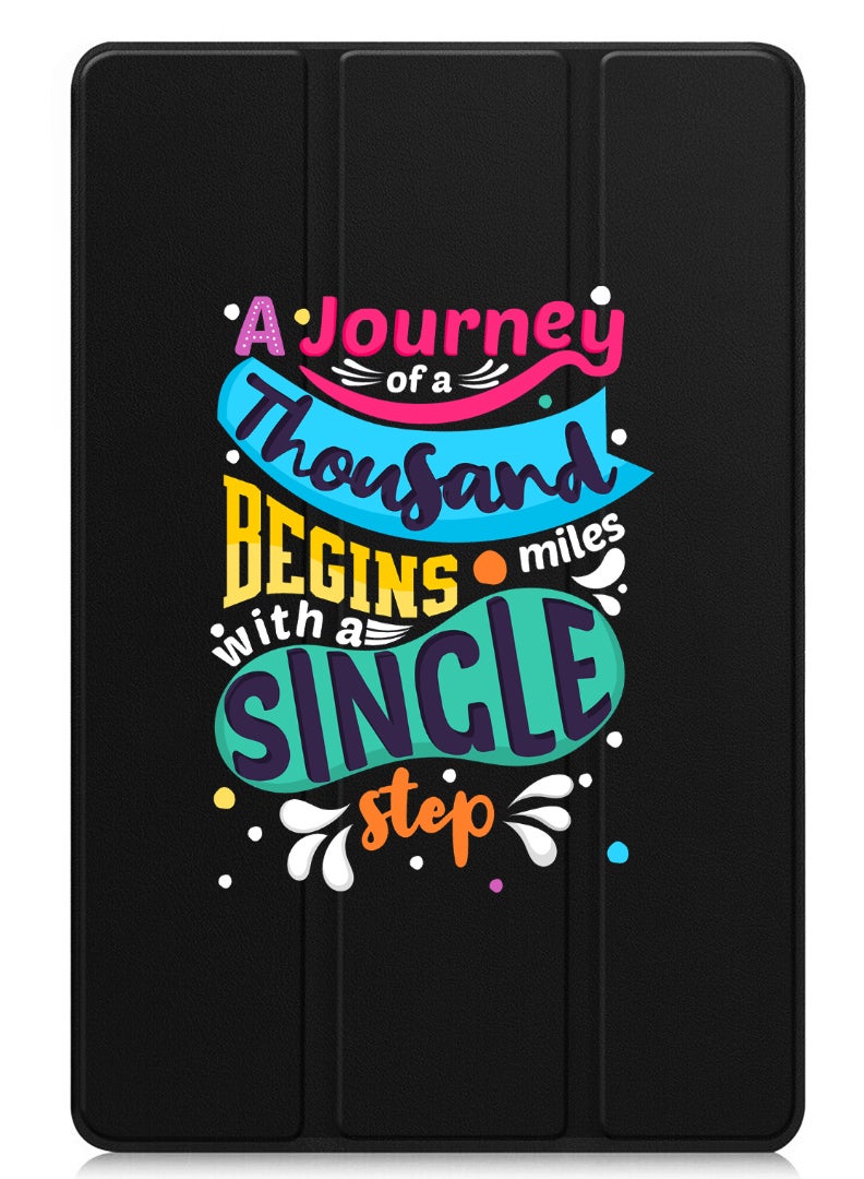 Theodor Protective Flip Case For Apple iPad mini 7th Generation (A17 Pro 2024 / Mini 6 2021 6th Generation) With Trifold Stand Auto Wake Sleep Shockproof Cover a journey of thousands - Image 1