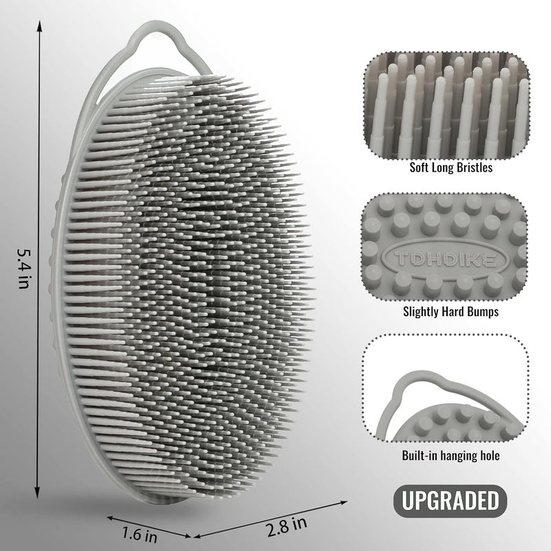 TDHDIKE Silicone Loofah Exfoliating Silicone Body Scrubber Set of 3 Soft Body Exfoliator Bath Sponge Shower Loofah Scrubber Brush for Sensitive Kids Women Men All Kinds of Skin - Image 2