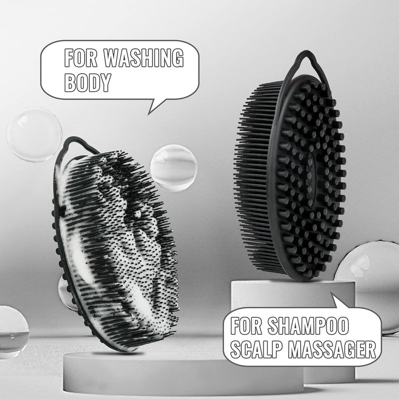 TDHDIKE Silicone Loofah Exfoliating Silicone Body Scrubber Set of 3 Soft Body Exfoliator Bath Sponge Shower Loofah Scrubber Brush for Sensitive Kids Women Men All Kinds of Skin - Image 3