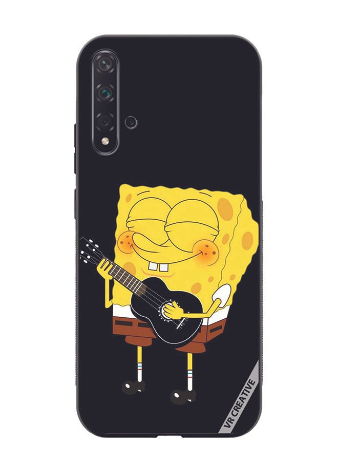 VR CREATIVE Protective Case Cover For Huawei Nova 5T Spongebob With Guitar Design Multicolour  - Image 1