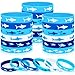 JUNEBRUSHS Shark Party Favors 42pcs Ocean Sea Life Shark Silicone Bracelets Rubber Wristbands for Baby Shower Under The Sea Themed Kids Birthday Party Gift Decorations Supplies - Image 3