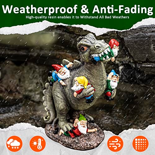 SOWSUN Dinosaur Gnomes Garden Statues Garden Decor Yard Decorations Outdoor, Patio, Yard, Lawn Ornaments Unique Housewarming Gifts for Women, Mom for Mothers Day - Image 2