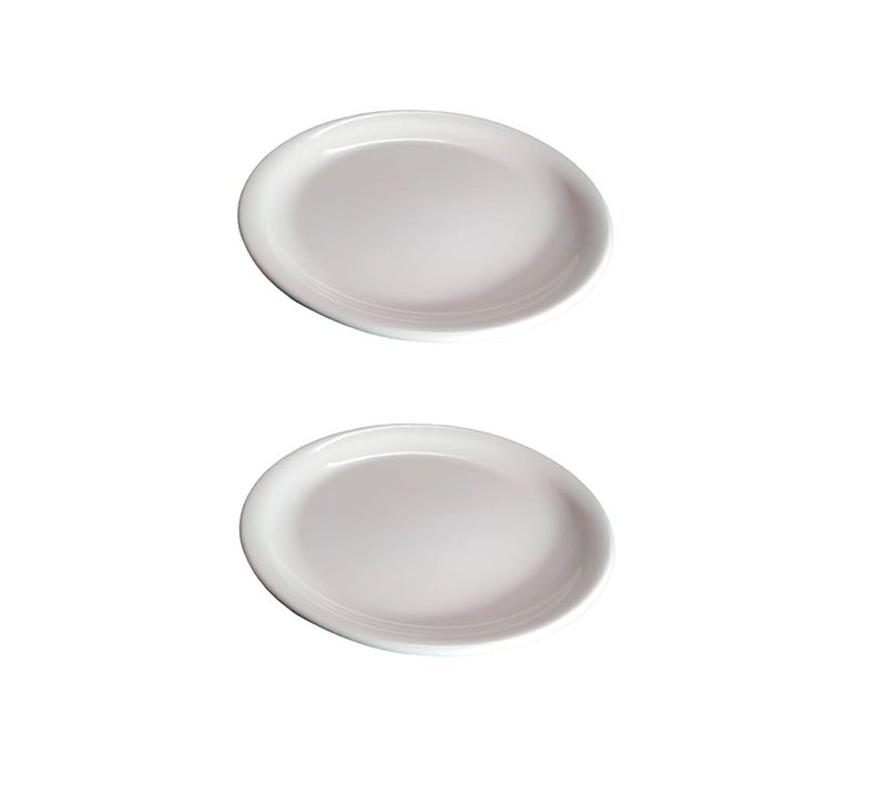 Servewell Melamine Dinner Serving Plate Set of 2 White - Image 3