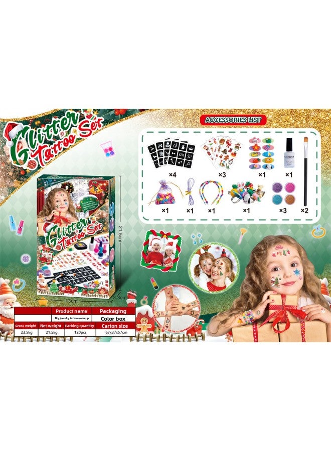 Christmas Halloween Theme DIY Children Tattoo Suit Sticker Nail Polish Cosmetic Earrings Necklace Jewelry Toys 