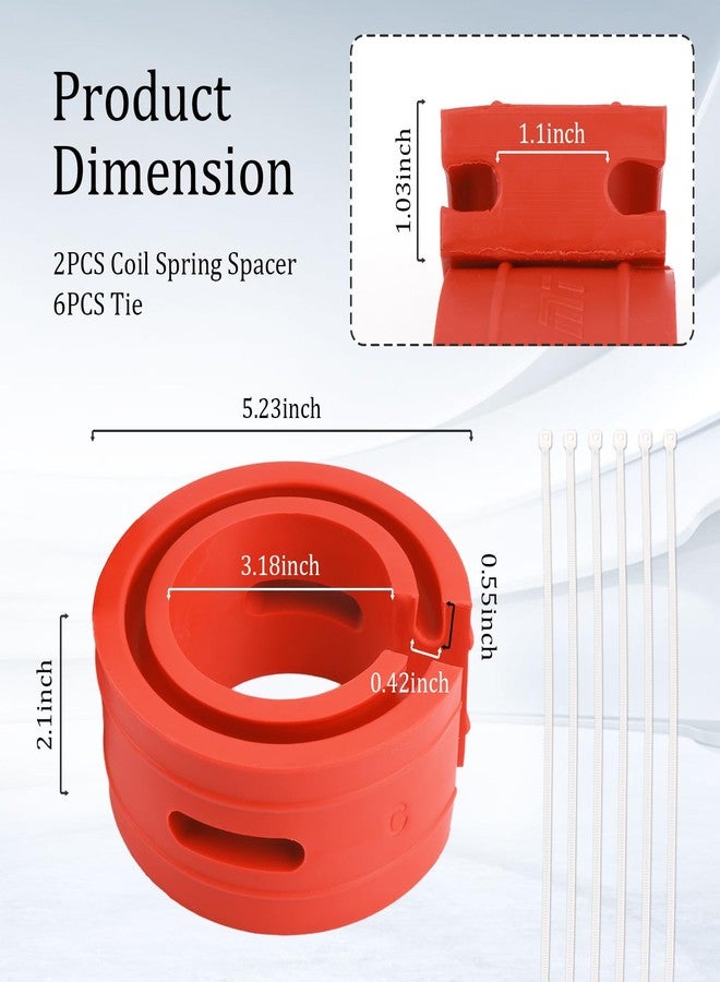 YGDMD 2PCS Coil Spring Spacers for Cars with 6 Ties,Rubber Coil Spring Spacers for 1.45''-1.65'' Sprung Distance,Heavy Duty Car Accessories for Front&Rear Shock Absorber Protection - Image 2