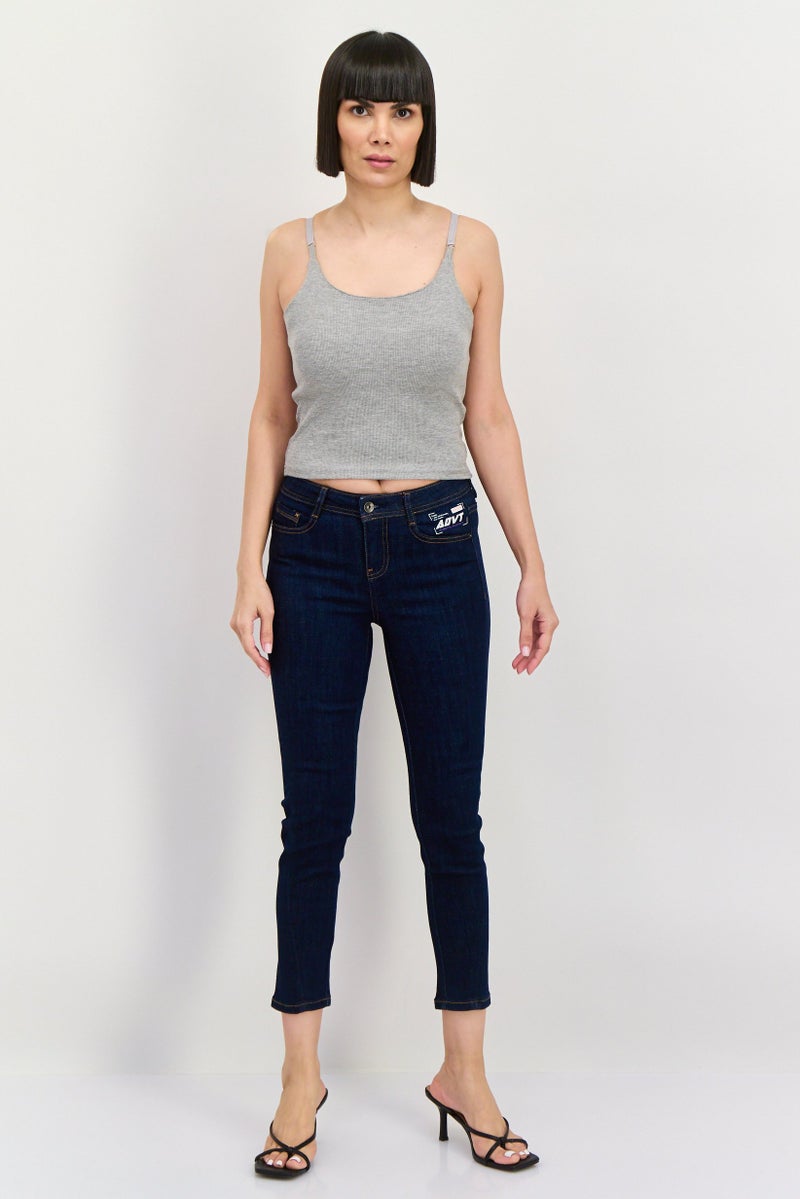 ONLY Women Regular Fit Washed Denim Jeans, Blue - Image 3